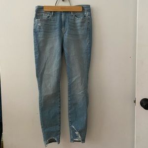 FRAME Le skinny Skinny de Jeanne Mid Rise Skinny Distressed Light Wash Size 30